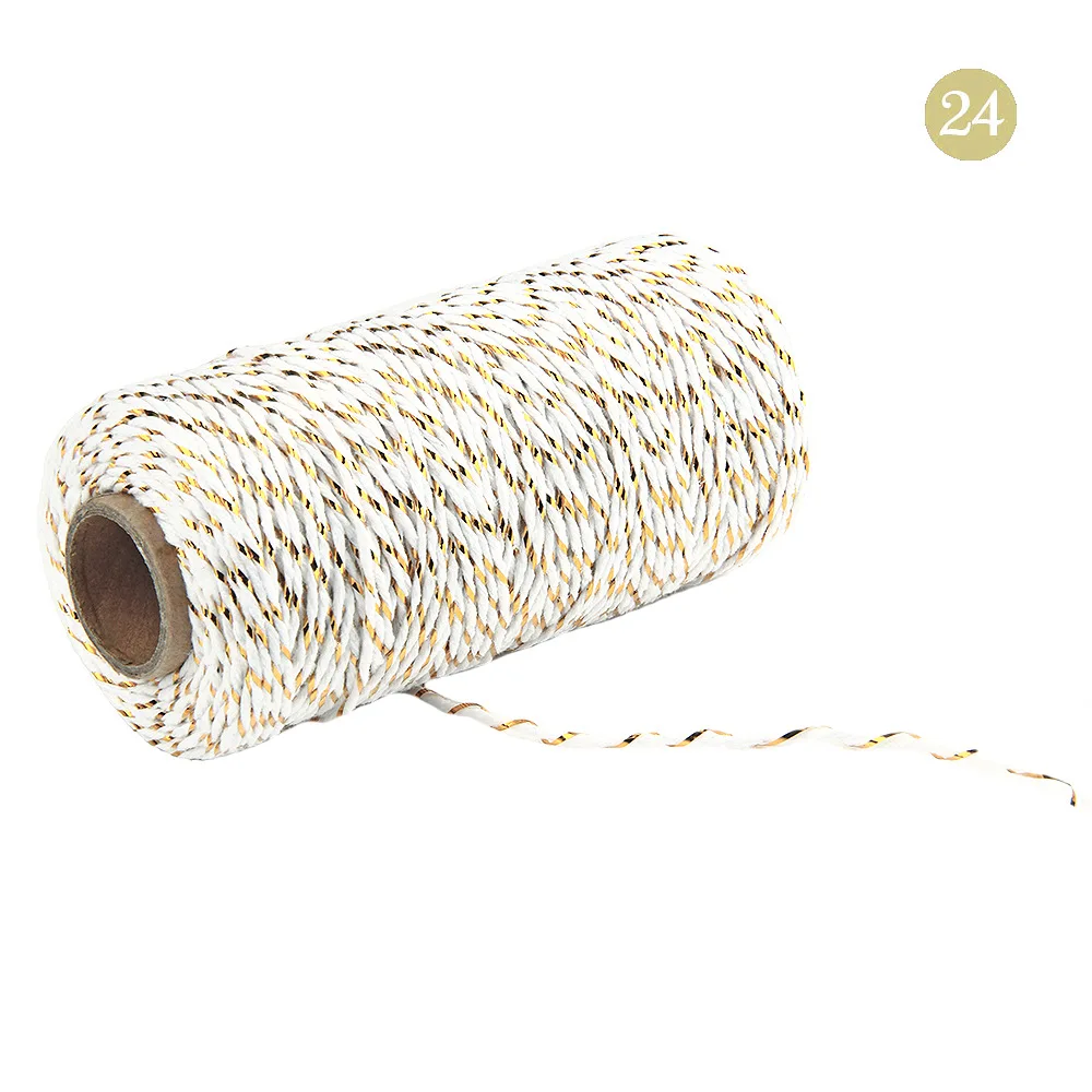 24 2 мм 2ply шпагат, веревка хлопковые шнуры веревочная лента для подарка ремесло baby shower Свадебные украшения mariage рождественские аксессуары для дома - Цвет: 24