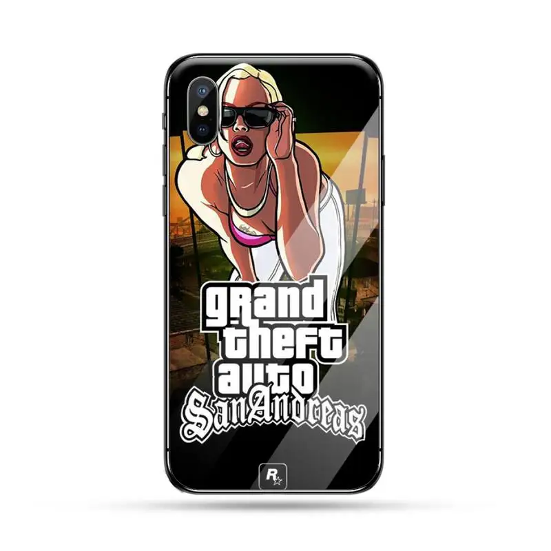 Rockstar GTA 5 Grand Theft Auto Coque чехол для телефона закаленное стекло iphone 6 6S 7 8 plus X XS XR 11 PRO
