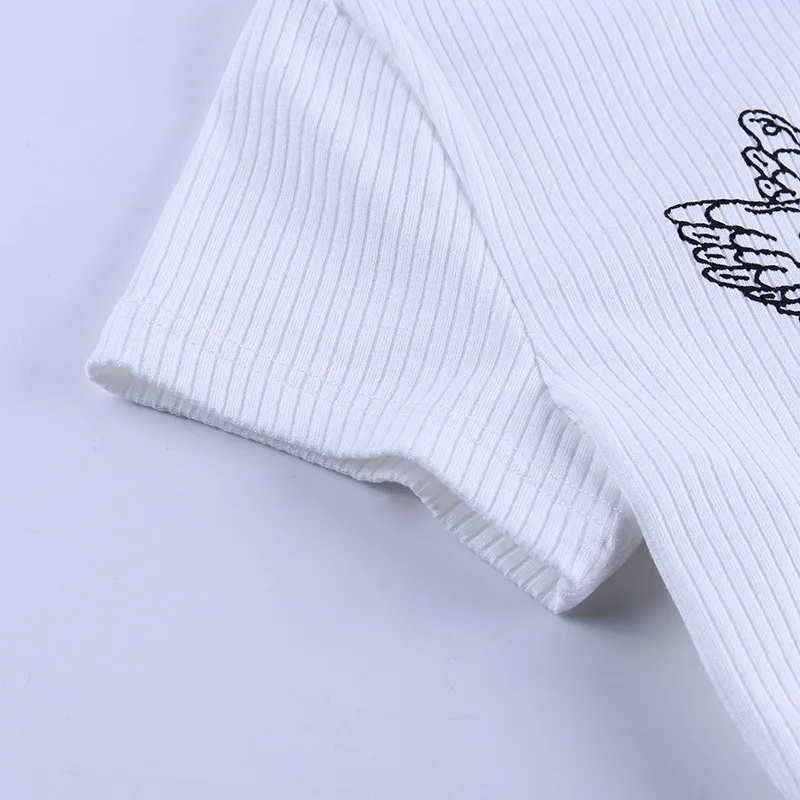 

Women's slim summer T-shirt with exposed navel angel print 2020 summer models