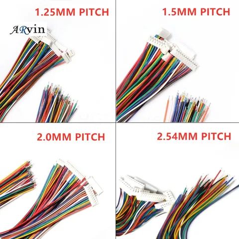 Разъемы SH/JST/ZH/PH/XH 1.0/1.25/1.5/2.0/2.54 мм с проводом 2/3/4/5/6/7/8/P Pin  (10 шт)
