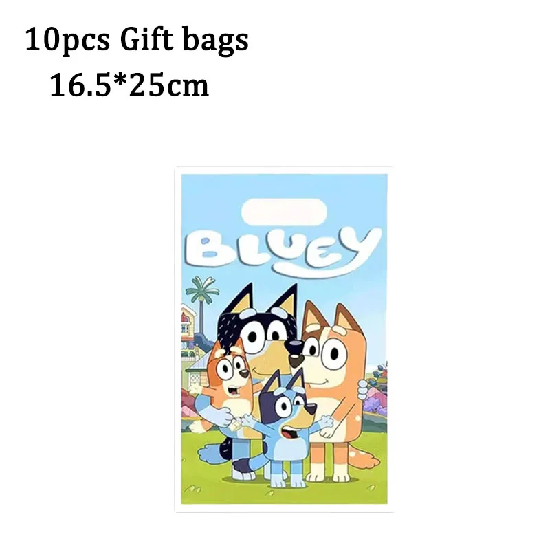 Vajilla desechable con tem&aacute;tica de Bingo Bluey para fiesta de Cumplea&ntilde;os de Ni&ntilde;os, plato y taza, suministros de decoraci&oacute;n para Baby Shower, 119 piezas-3