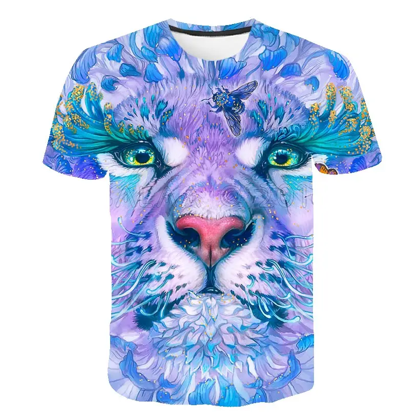 

Summer Men T Shirt 3D Animal Print T-shirt Short Sleeve Tiger T-shirt Casual Funny Design T-shirt 2021