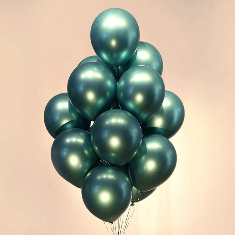 Green 10 шт. 12 дюймов новые хромированные шары из латекса цвета металлик Толстый металлический надувной Гелиевый шар для дня рождения декоративный воздушный шар - Цвет: Green