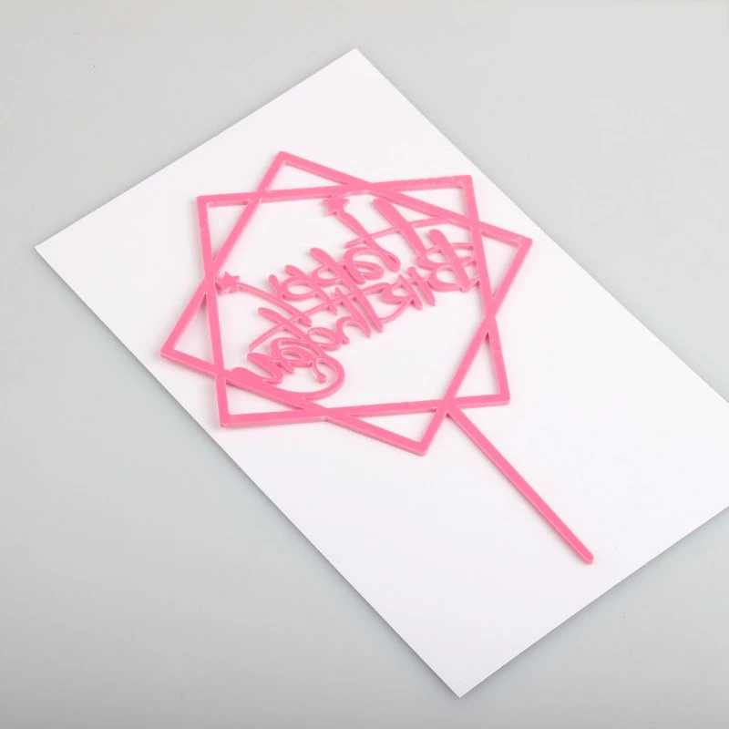 Pink 1 шт. Высококачественная многоцветная вставка для торта флаг с днем рождения украшение для выпечки вечерние рождественские аксессуары украшения Аксессуары - Цвет: Pink