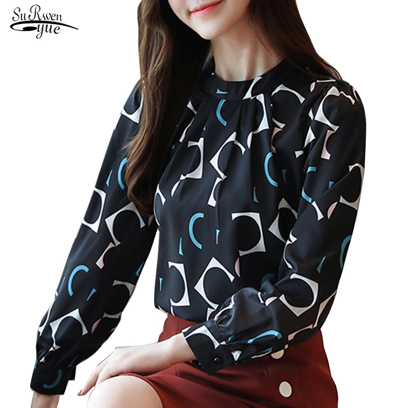 Милая шифоновая блуза с вышивкой в цветочек рубашка модные женские блузки 2019