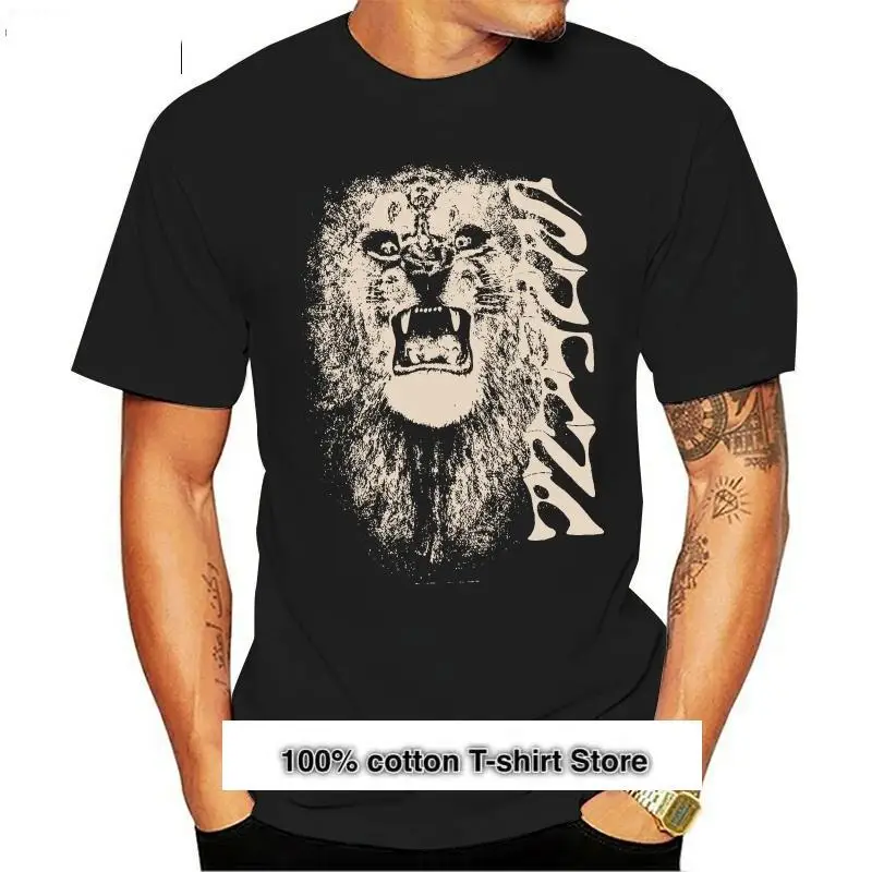 

Camiseta Santana-первый альбом Lion 100% Official de importación de EE. UU., Летняя круглая футболка, круглая футболка