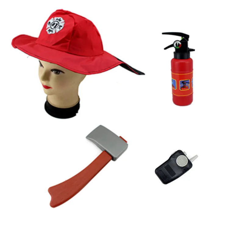 

Fireman Sam Costume for kids Carnival Halloween Costume for Girl Boy Christmas Party Dress Clothes Hat ax Fire extinguishers