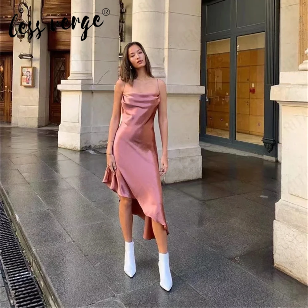 Элегантное пикантное длинное платье Lessverge с одной стороны на бретельках