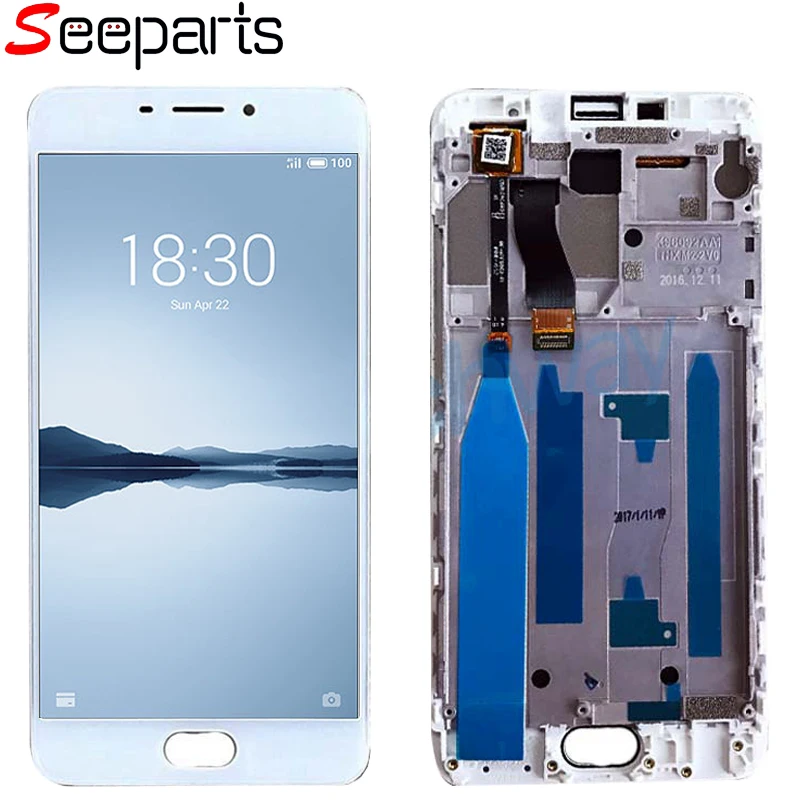 ЖК дисплей 5 дюйма качества AAA для MEIZU M5 Note экран + дигитайзер сенсорный с рамкой