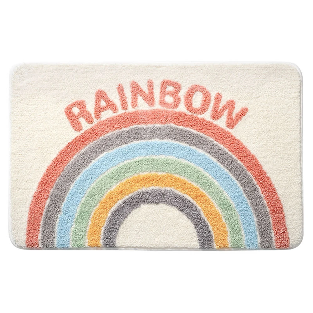 all season soft non slip bathroom carpet rainbow print doorway water absorbent bath mat home decor floor rug shower room mats free global shipping