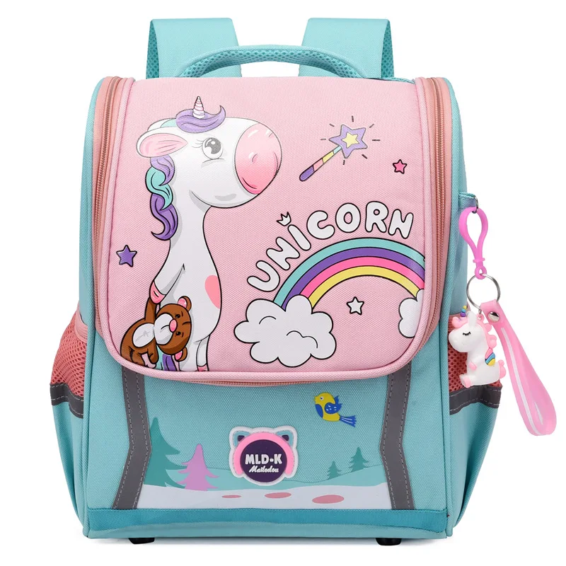 Mochilas 3D Cartoon Unicorn Children School Bags Girls Pink Kids School Backpack Lightweight Waterproof Primary kids Schoolbags