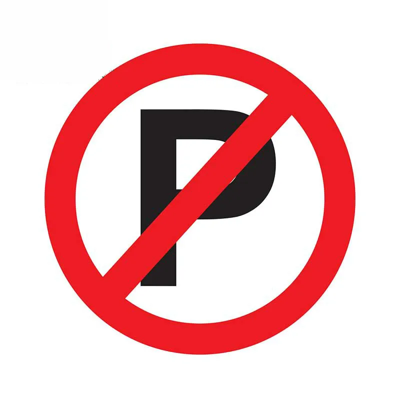 

13cm*13cm 1 Pcs Decals Exterior Accessories Parking Prohibition Sign Car Sticker Vinyl Auto Window Car Styling Decal PVC
