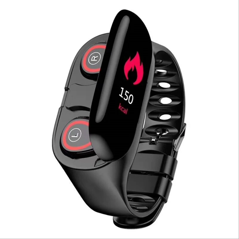 M1 Newest AI Smart Watch with Bluetooth Earphone Heart Rate Monitor Wristband Long Time Standby Sport Men(Black) | Электроника