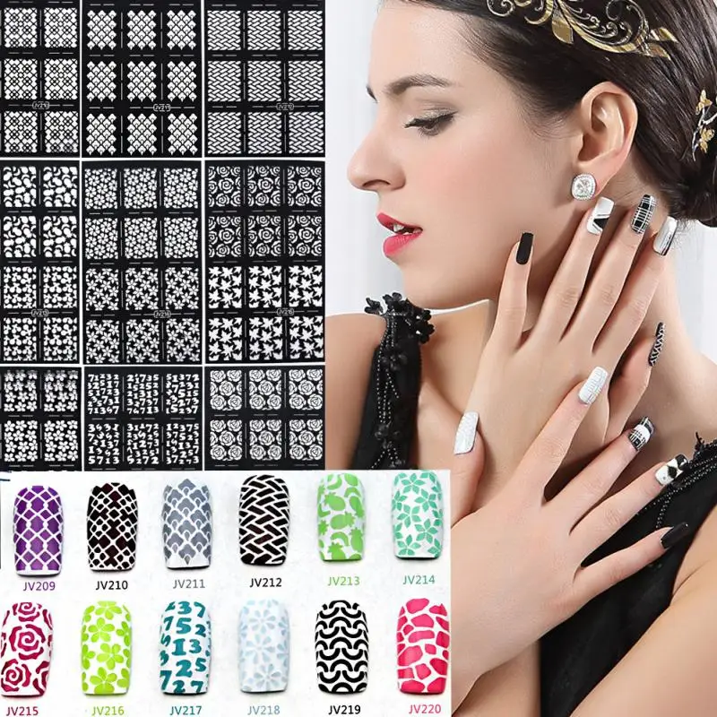 

1PC Nail Art Templates Stamping Plate Design Flower Temperature Lace Stamp Templates DIY Nail Printing Stencil Nail Art Tools