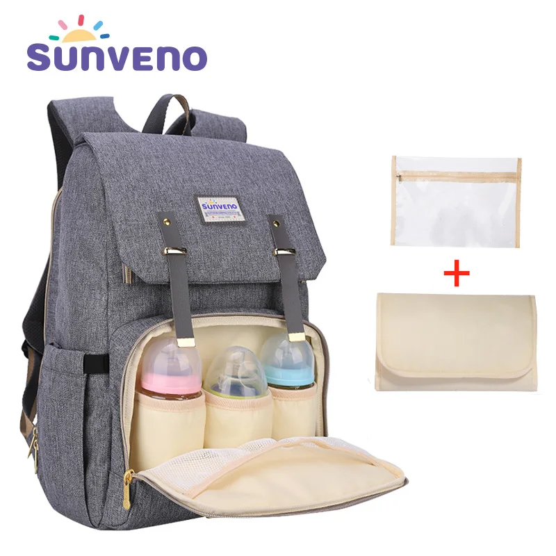 SUNVENO Новая модная сумка для подгузников, рюкзак большой емкости, Детская сумка, сумка для подгузников для ухода за ребенком
