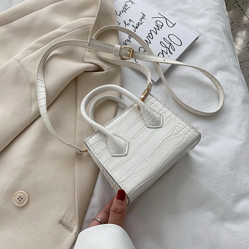 

Super Mini PU Leather Crossbody Bags For Women 2021 Crocodile Pattern Shoulder Handbags Female Travel Lipstick Totes