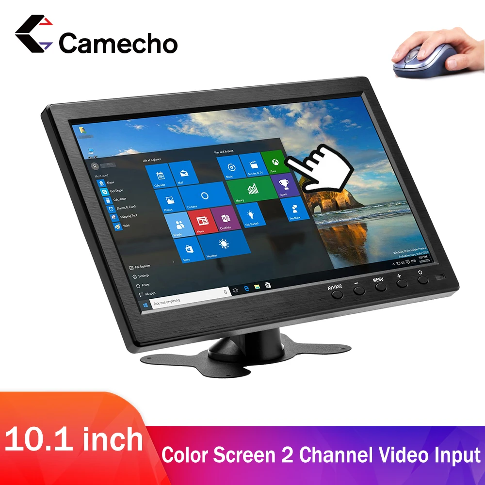 $54.63 Camecho 10.1 inch Portable Monitor 1024 X 600 HD LCD Display Computer LED Car Monitor Driving recorder Security Monitoring