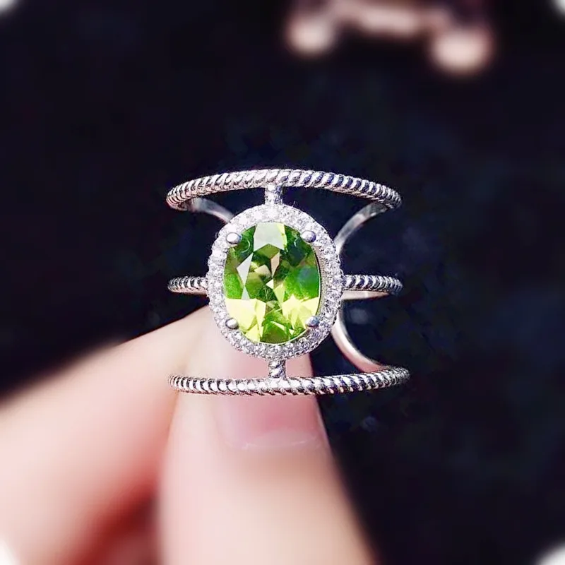 Натуральный настоящий Зеленый Перидот регулируемое большое кольцо 2 карата