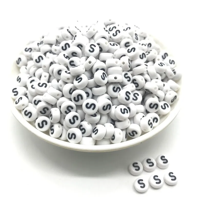 Круглые бусины в форме сердца персикового цвета с буквами 26 100 шт. 4x7 мм для