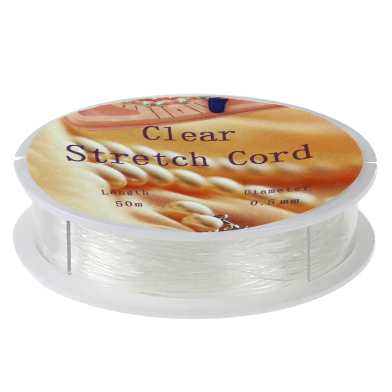 

Hobbyworker 0.5mm High Quality with White Clear Stretch Elastic Crystal Line Beading Cord String Thread for Jewelry Making W0018
