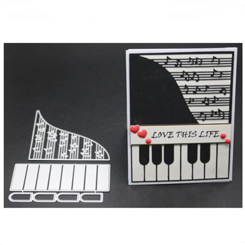 

YINISE Metal Cutting Dies For Scrapbooking Stencils Music Piano DIY Paper Album Cards Making Embossing Folders Die Cuts CUT Mold