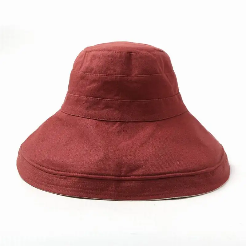 Шляпа от солнца Женская весенне-летняя складная однотонная с широкими полями