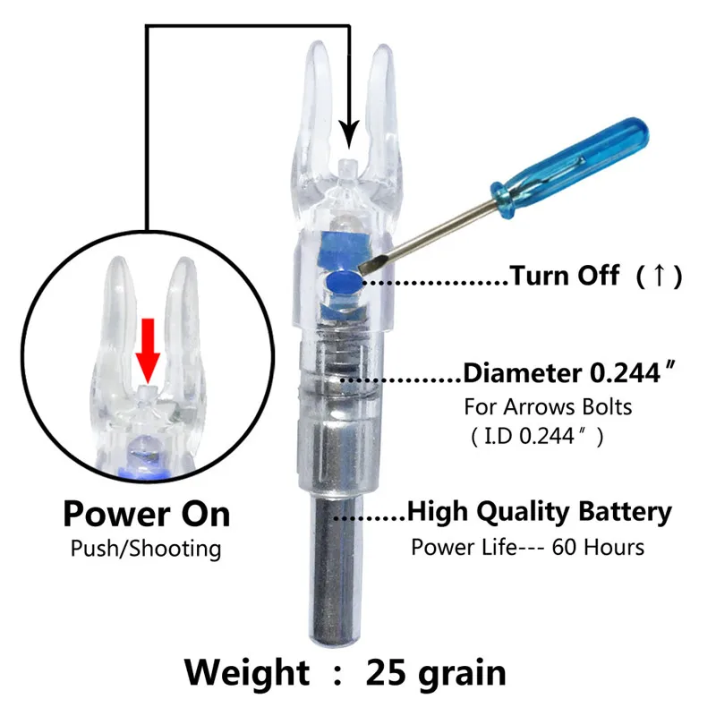 3/6 шт 5 цветов стрельба из лука освещенная стрелка Nock лук струна активированный
