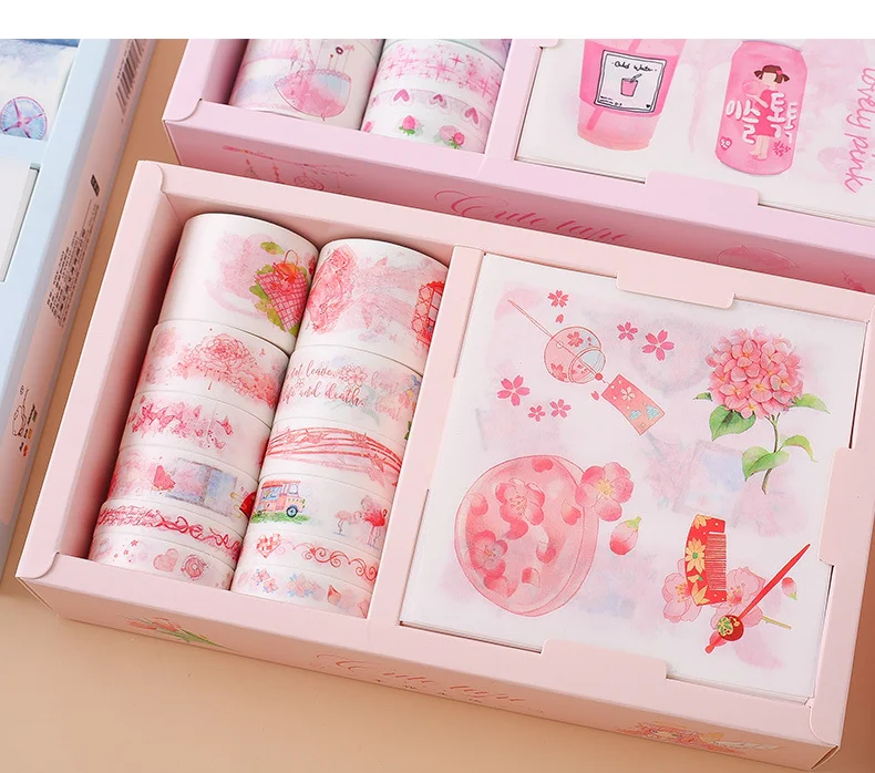 12 рулонов клейкая лента милый набор декоративного скотча Васи Подарочная