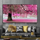 Абстрактная розовая фотография и печать на холсте с изображением растений пейзаж Ручная роспись масляная живопись Настенная картина Декор для гостиной
