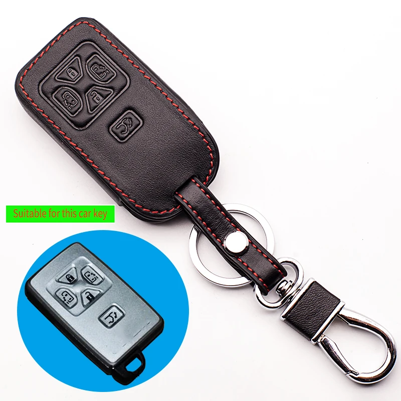 

Высококачественный кожаный чехол с верхним слоем для ключей чехол Защитный чехол для Toyota 5 кнопок пульт дистанционного управления автомоби...