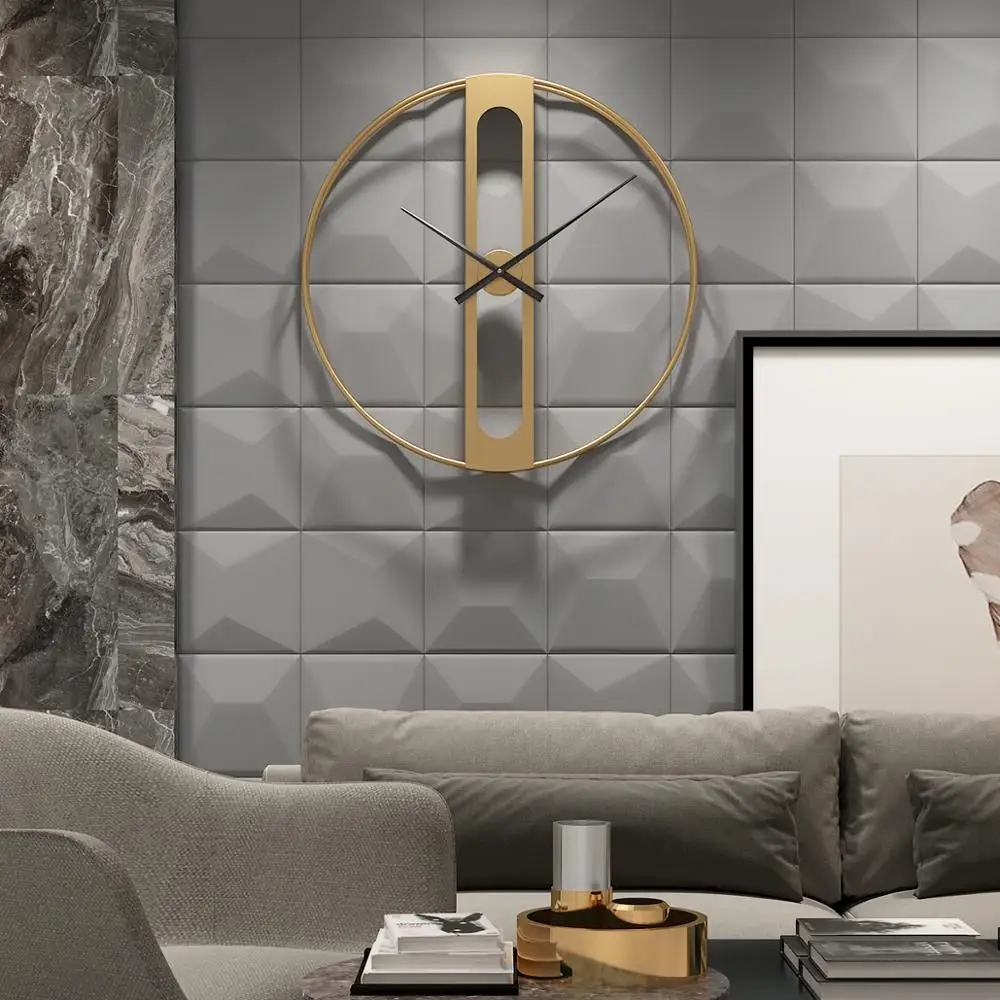 

Luxury Gold Design Wall Clock Hands Elegant Large Outdoor Garden Wall Clock Modern Design Reloj Pared Home Decoration EA60WC