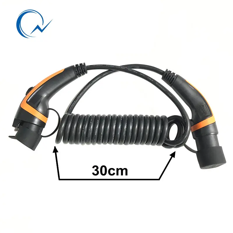 16A 32A кабель EV 3.6KW 7.6KW J1772 Тип 1 до 2 IEC62196 шт. Штепсель для зарядки 5 метр со спиральным