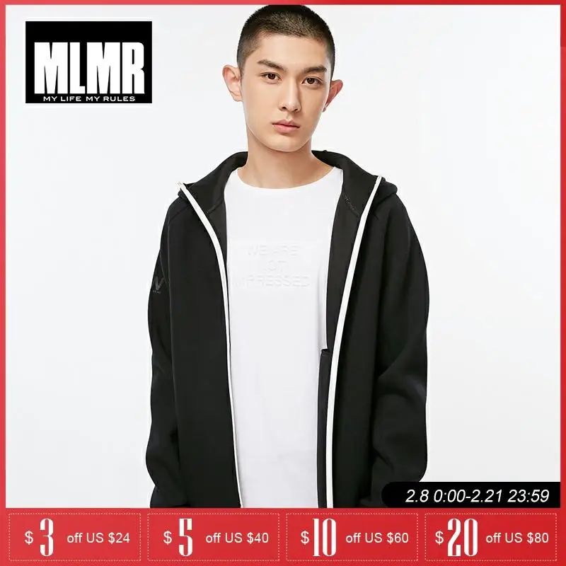 Mdmr мужское трикотажное пальто с капюшоном и буквенным принтом толстовка |