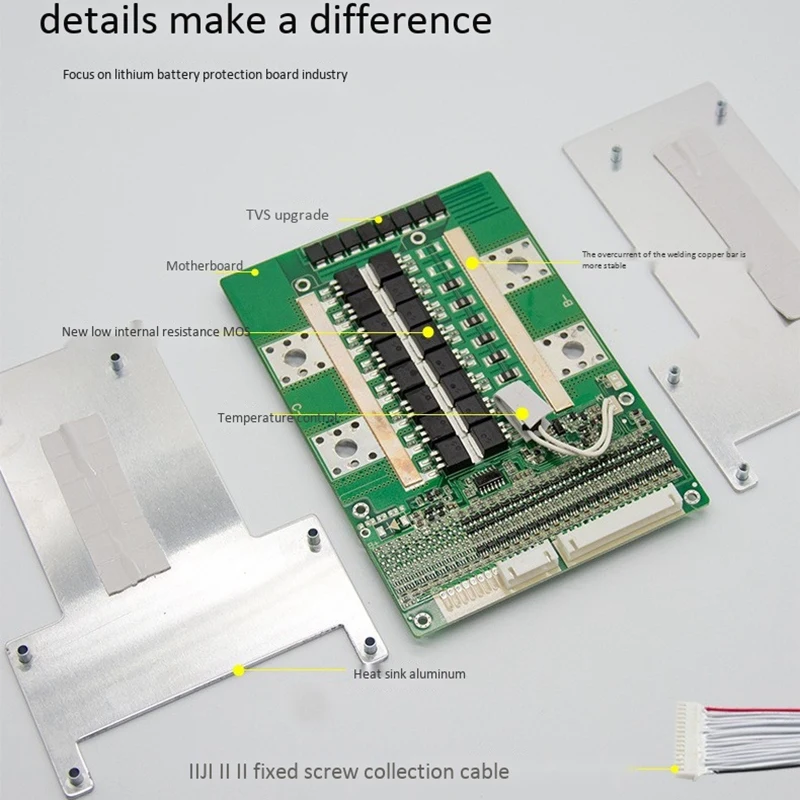 

13S 48V 80A BMS Lithium Battery Charger Protection Board with Power Battery Balance/Enhance PCB Protection Board