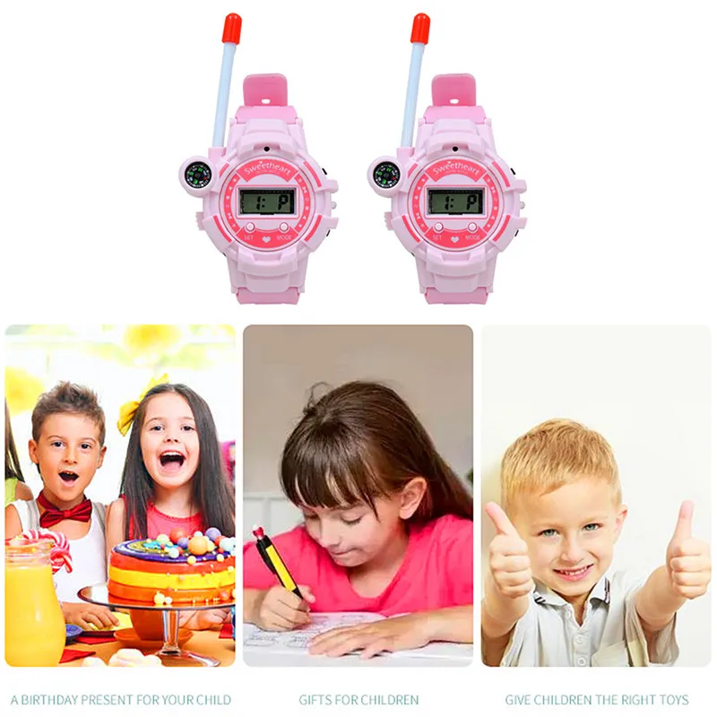 2pcs Kids Watch Walkie Talkie USB Rechargeable Outdoor Radio Parent Child Interaction Fun Interphone Children Intercom Toy Gifts