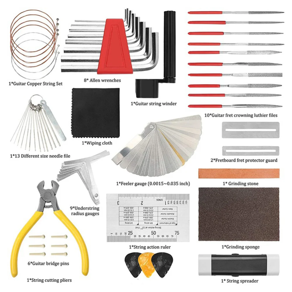 

1 Set Guitar Setup Kit Repair Tools with Carry Bag Large Care Set of Tools