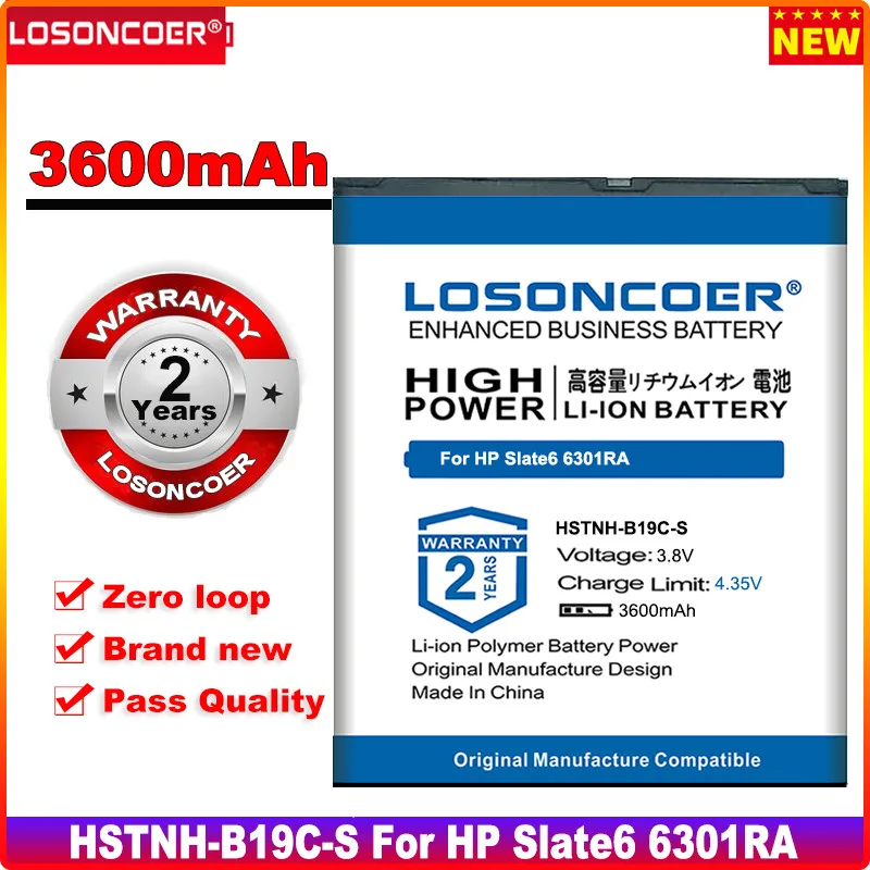 Аккумулятор LOSONCOER 3600 мАч для HP Slate6 6301RA, аккумулятор большой емкости для граната