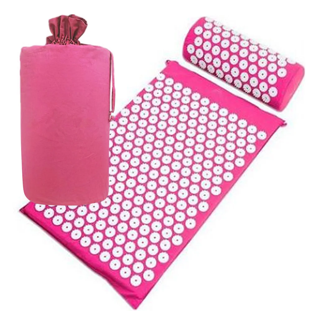 Pink Set 3 Массажер подушка макет головы акупрессур мат/подушка Массажный Комплект ковриков снимает спинку телесная боль Спайк коврик ковер йога расслабляющий коврик - Цвет: Pink Set 3