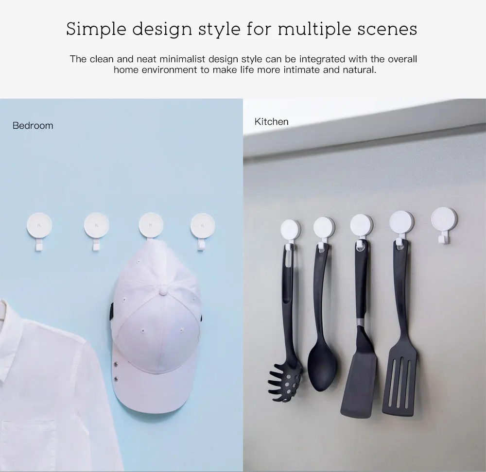 Xiaomi Happy Life практичный крючок 6 шт. 3 кг несущая высокая производительность многофункциональные крючки и стеллажи для домашнего хранения