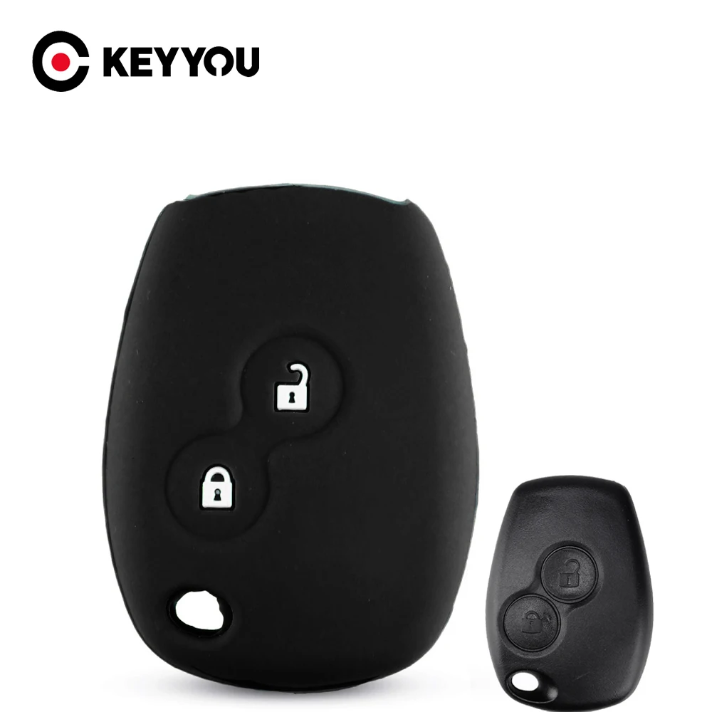 KEYYOU силиконовый чехол для ключей от машины 2 кнопки ключ в виде ракушки Renault DACIA