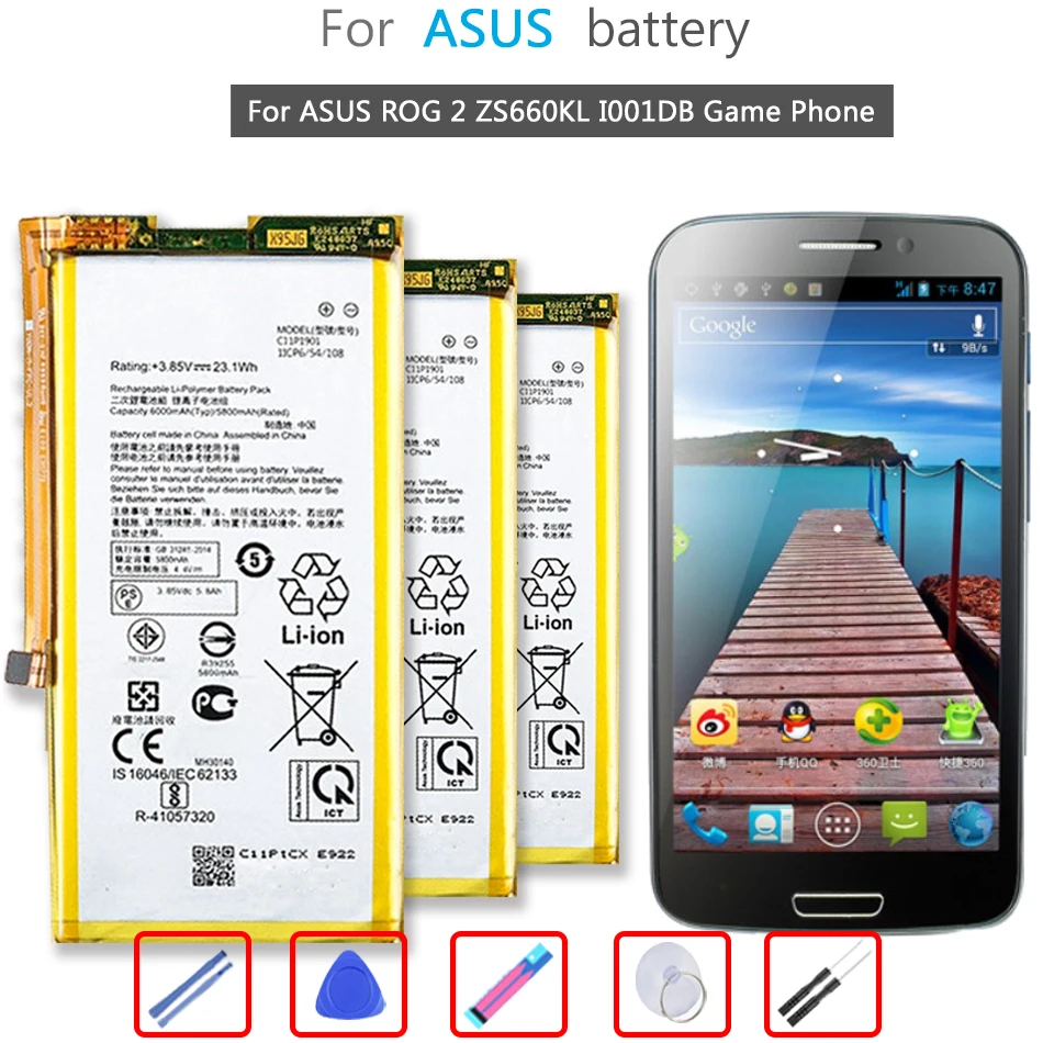 

Аккумулятор игровой для телефона ASUS ROG 2 ZS660KL I001DB, 6000 мАч