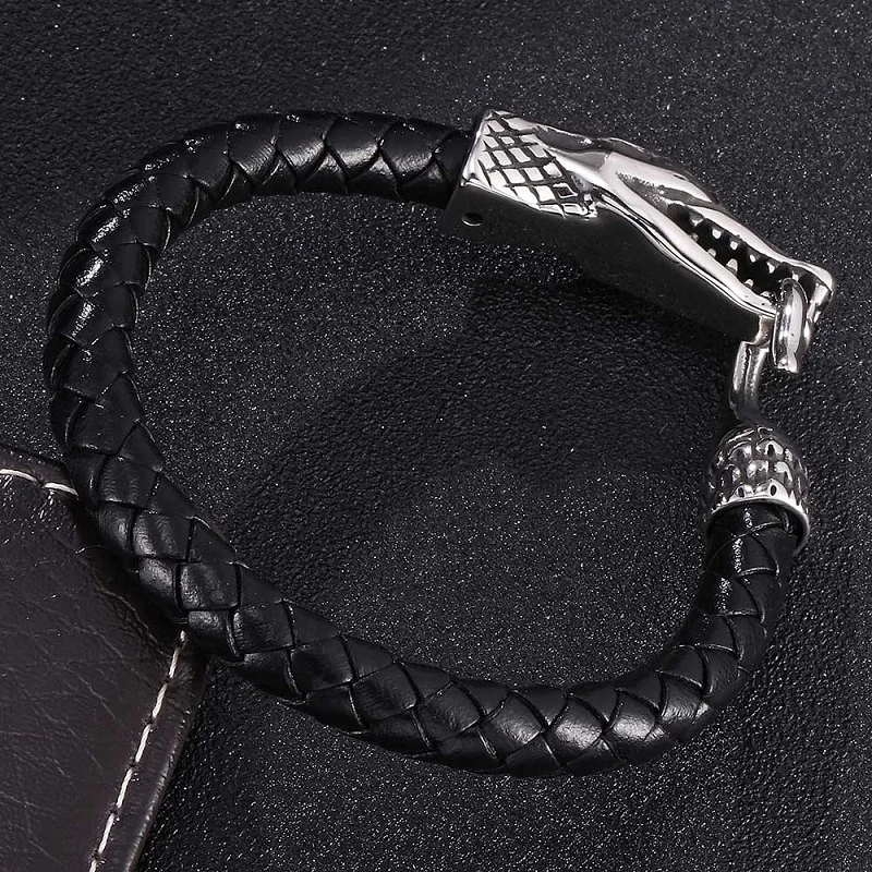 Креативный мужской браслет из нержавеющей стали с животными мужские ювелирные