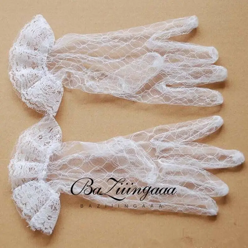 Свадебные перчатки длинные кружевные свадебные фабричные белые красные тюлевые