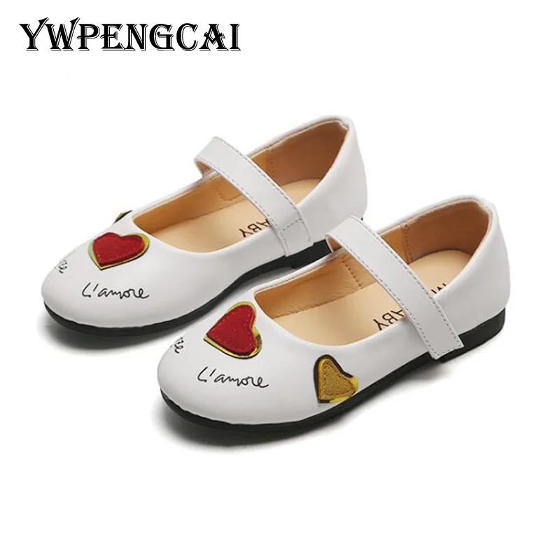 YWPENGCAI 2019 демисезонные детские мягкие кожаные туфли для девочек обувь на плоской