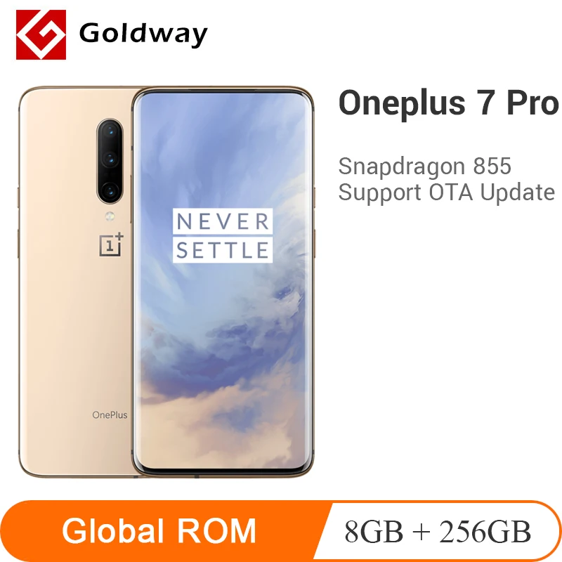 Оригинальный Oneplus 7 Pro 8 ГБ ОЗУ 256 Гб ПЗУ Смартфон Snapdragon 855 AMOLED 48MP 30 Вт быстрое