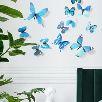 12 pcs 3d butterfly wall stickers pvc children room decal wedding room decoration tv background living room decorations