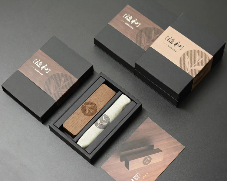 

Youpin LITTLE DESIGN Portable Tea Box Mini Beech Wooden Tea Caddy for Travel Home Black Walnut High-end Tea Leaves Boxes 2021