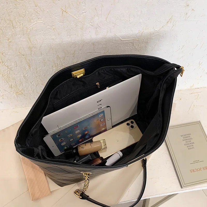 Модная кожаная повседневная сумка-тоут большая сумка на плечо женские роскошные