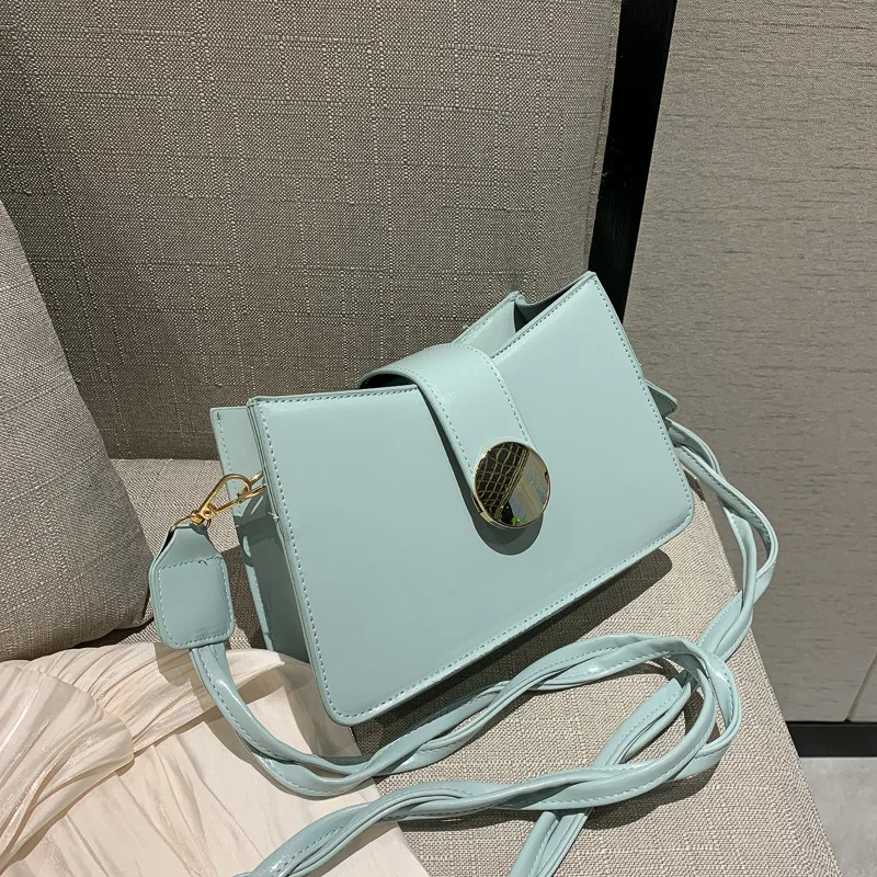 

Small Black Women's Bag 2021 New Solid Color Shoulder Messenger Bag Fashion Crossbody Small Square Bags For Women PU