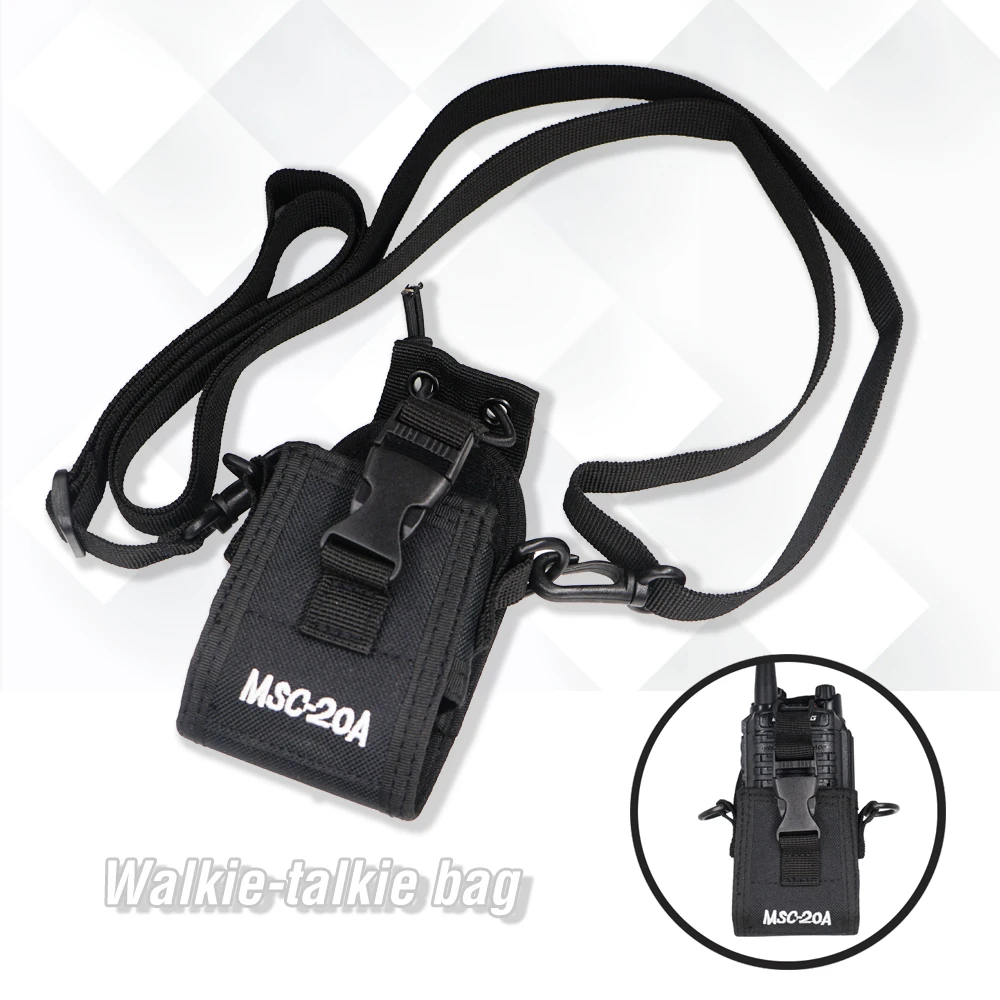 msc 20a walkie talkie bag nylon holster carry case for motorola kenwood for baofeng uv5r uv82 bf888s uv 9r plus uv b2 ham radio free global shipping